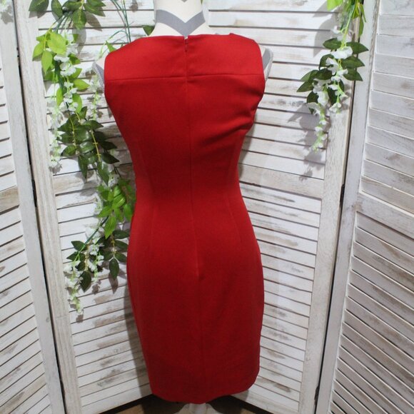 Calvin Klein Sleeveless Sheath Dress with Sunburst - Picture 8 of 16